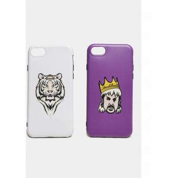 Sleek Jungle Fusion iPhone 6/7/8 Phone Case Pack (White/Purple)