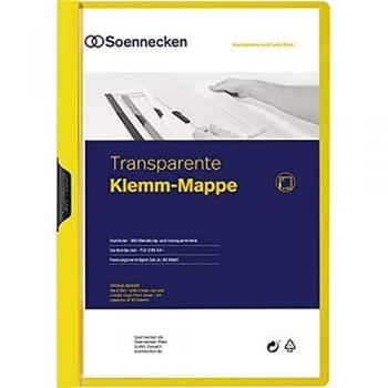 Klemmmappe A4 gelb mit Metall-Clip