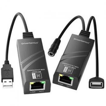 PremiumCord Estensore USB 2.0 con RJ45 – 50 m, supporto Cat5/5e/6