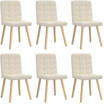 Conjunto de 6 Cadeiras para Refeições em Linho