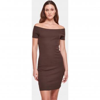 Urban Classics Schulterfreies Rippkleid für Damen in Braun