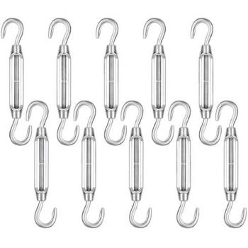 Pack 5 Tendeurs en acier inox – Réglage M4 – Double Crochets – Linxor