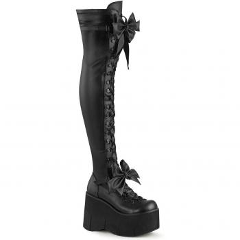 DemoniaCult KERA‑303 Damen Plateaufußstiefel – Overknee, Schwa High Heel, EU 36, Schwarz