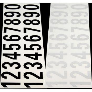 Black and White Reflective Number Stickers