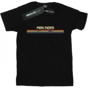 Pink Floyd Women’s Prism Retro Stripes Boyfriend Tee – XXL – Black