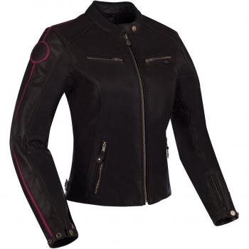 Blouson cuir moto femme Segura Devon noir/bordeaux