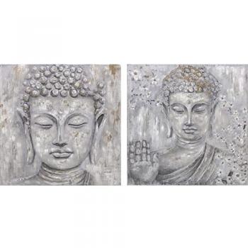 Tableau DKD Bouddha Peint à la Main Multicolore