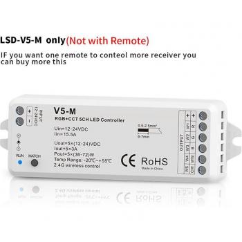15A 5CH RGB+CCT LED Controller DC12-24V