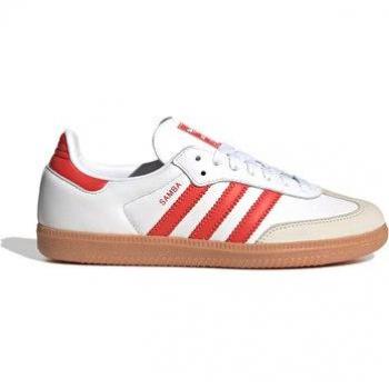 Zapatillas bajas Adidas Samba en blanco y rojo