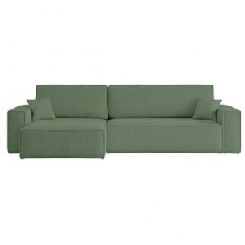 Usinestreet Angle Max Convertible, canapé 5 places en tissu bouclette vert
