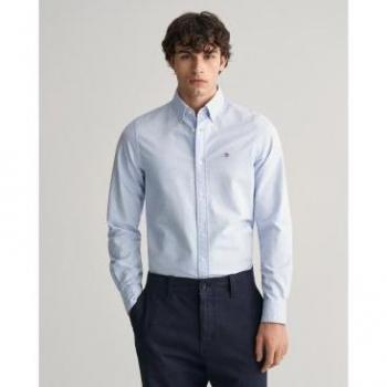 Camisa Casual Gant para Hombre 3230115, Oxford Slim Fit Azul, XL