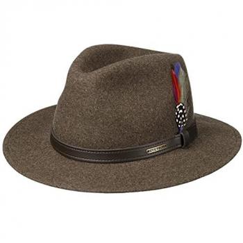 Stetson Powell Traveller Felt Hat, Size XXL (62-63 cm), Colour Brown, Waterproof and Durable