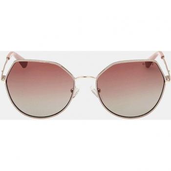 Afas Guess Geometric Metal amarillo dorado con lentes espejadas granate mujer