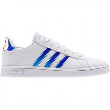 Adidas Grand Court K, Zapatos de Tenis, Blanc Blanc Gris Clair, 31.5 EU