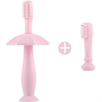 Soft Solid Color Baby Toothbrush with Suction Cup