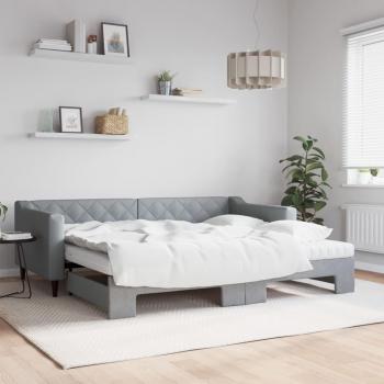 Canapé-lit gigogne gris clair 90x200 cm