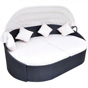 VidaXL Gartenliege Poly Rattan Sonneninsel