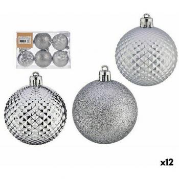 Krist+ Festliche Silbergold Kugeln – Set aus 12 Kunststoff-Weihnachtskugeln Ø 6 cm