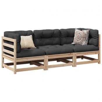 Set di Mobili da Giardino 3 pz in Legno Massello di Pino