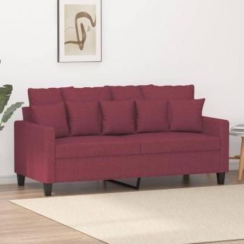 Sofá de tela rojo tinto 140 cm para 2 plazas