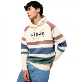 Sudadera Casual Hombre con Rayas y Capucha Ajustada