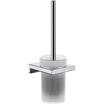 Support Brosse WC Hansgrohe AddStoris en verre mat et chrome