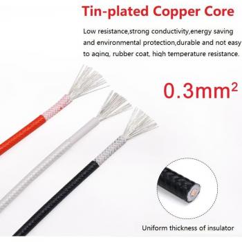 Câble Chauffage Industriel Fibre Tressée Cuivre 0,3 mm Silicone