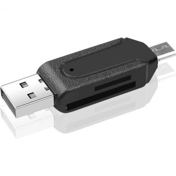 Adaptador OTG Micro‑USB 2in1 para Tarjetas SD y TF