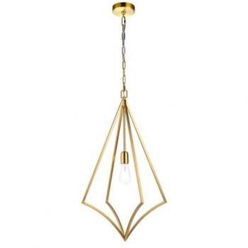 Sospensione Nico in Ottone Brunito 1 Luce E27 con Struttura a Filo
