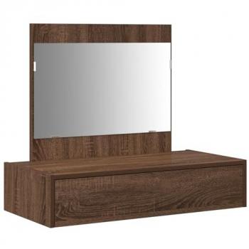 Mesa Colgante para Tocador en Roble Tono Marrón – 83x40x70 cm