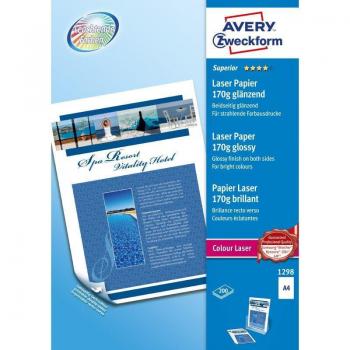 Avery glansigt fotopapper A4 170 g 200 ark för laser