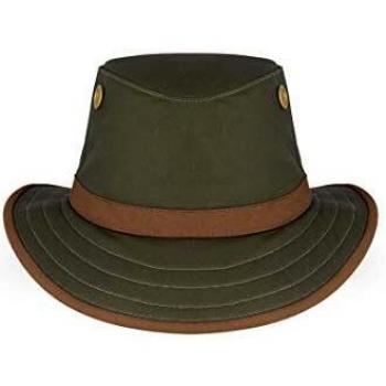 Tilley Outback Waxed Cotton Dual‑Color Green/Tan Hat (Size 7 3/8)