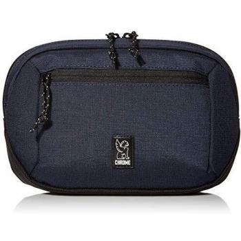 Navy Blue Chrome Zipped Waistbag, Universal Fit