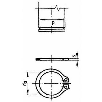 Circlip in acciaio armonico DIN 471 9 X 1