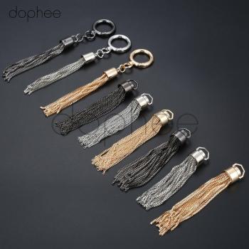 Dophee 1pc Metal Key Chain with Tassel for Handbags