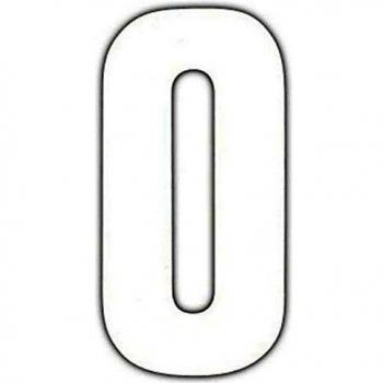 White Peel and Stick Wheelie Bin Number 0 Sticker