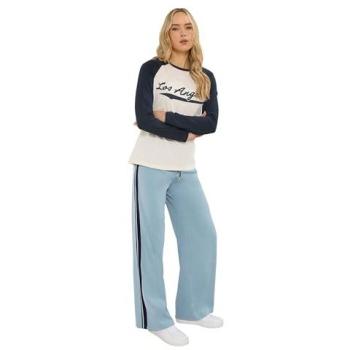 Tall Blue Stripe Ladies' 12 Wide Leg Jeans