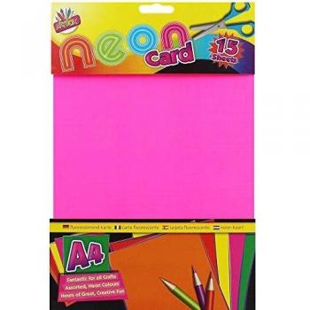 5 A4 Neon Card Sheets