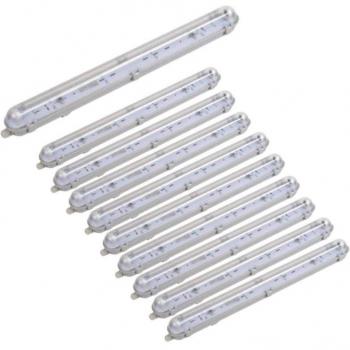 Pack de 8 : Réglette étanche tube LED T8 IP65, boîte vide