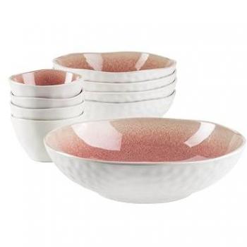 Mäser Salatschüssel-Set, 9-tlg, Steinzeug Frozen