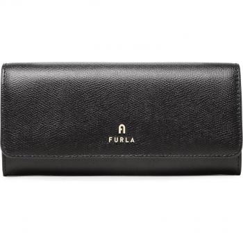 Furla Camel Leather Wallet (Black, 19 cm)