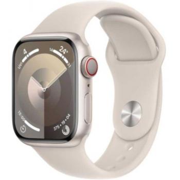 Apple Watch Series 9 con caja de aluminio blanco estrella, correa deportiva blanco estrella y GPS + Celular (nuevo)
