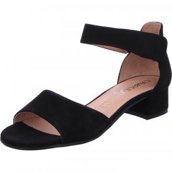 Sandales Caprice Femme Talon Plat Noir Cuir