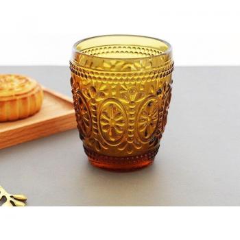 Taza de Desayuno de Cristal con Patrón en Relieve