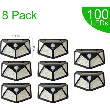 Solar Wandlampenset met PIR – 1/2/4/8/12 Pcs, 20–100 LED’s, Waterdicht, Tuin & Straatverlichting