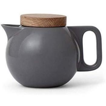 Teekanne Amelia von Viva Scandinavia – 0,75 l, graues Porzellan, Sieb