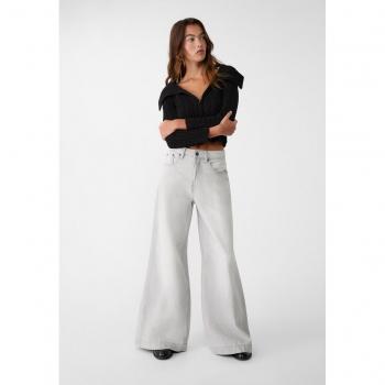 Stradivarius Jeans a Gamba Anziana Flare 44 Grigio Perla