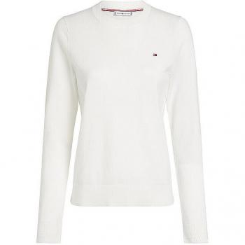 Tommy Hilfiger Rundhals-Pullover mit Logo in Weiß, XS