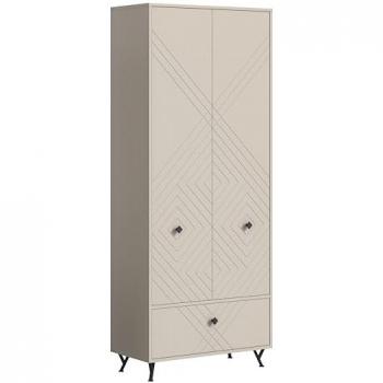 Ebuy24 Kleiderschrank Notes Kleiderschrank 2 Türen 1 Klapptür matt beige