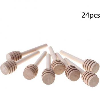 Accesorio de miel: mini cuchara en madera, tamaño 3 pulgadas, 24 unidades en pack